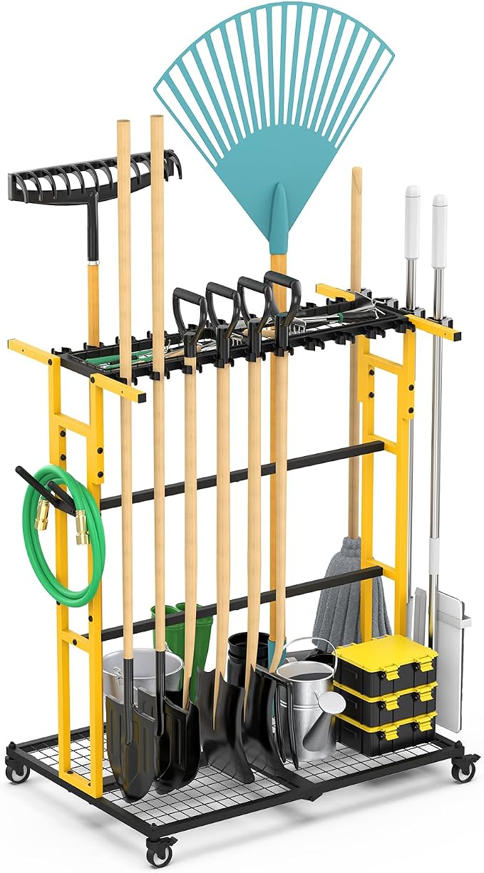 CCCEI Garage Organization with Wheels, Outdoor Gargen Yard Shed Tools Organizer by CCCEI