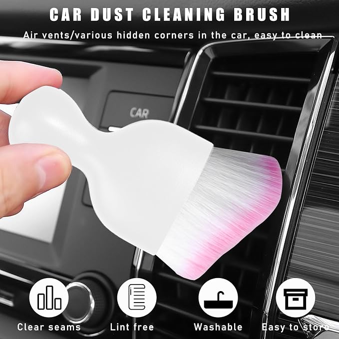 Car Interior Dust Brush, Soft Scratch Free Auto Detailing Brushes, Universal - Image 4