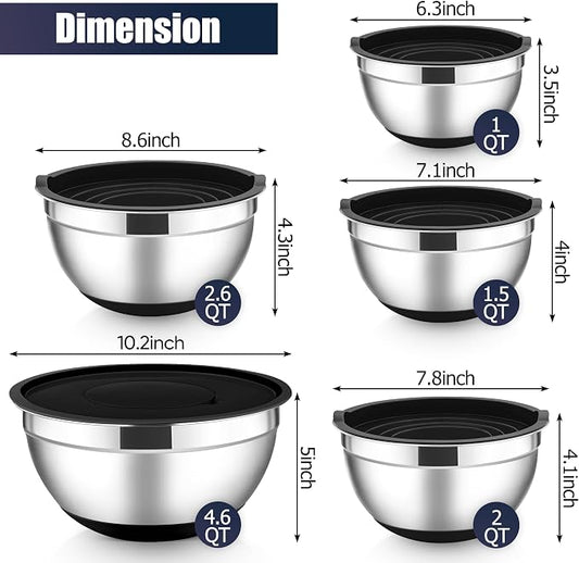 E-far Stainless Steel Mixing Bowls - Image 2