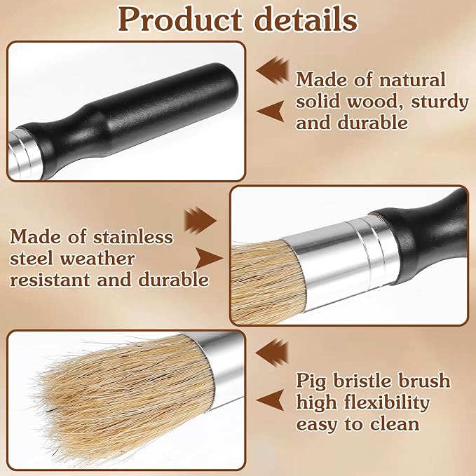 2 PCS Coffee Grinder Cleaning Brush, Natural Wooden Handle and Bristles - Image 3