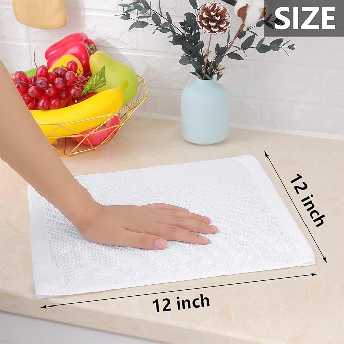 Homaxy 100% Cotton Waffle Weave Kitchen Dish Cloths, Quick Drying Dish Rags - Image 5