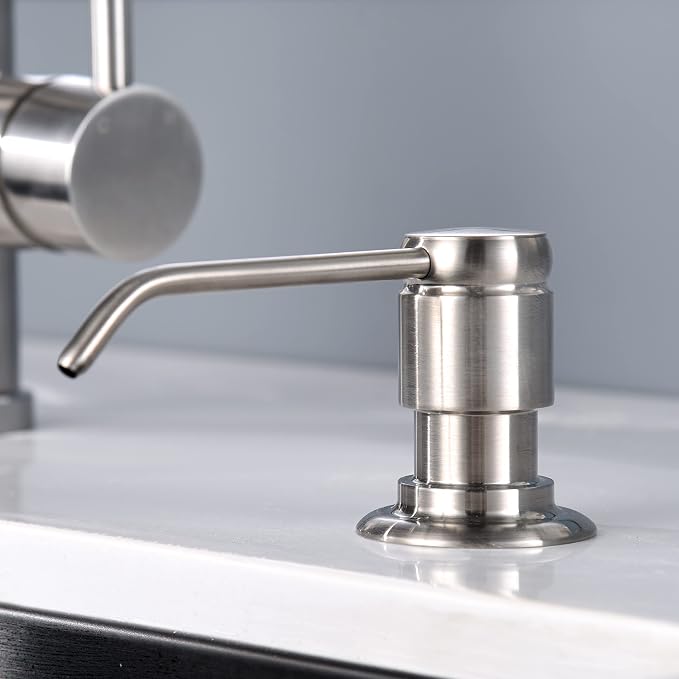 GAGALIFE Soap Dispenser for Kitchen Sink and Extension Tube Kit, Complete Brass - Image 4