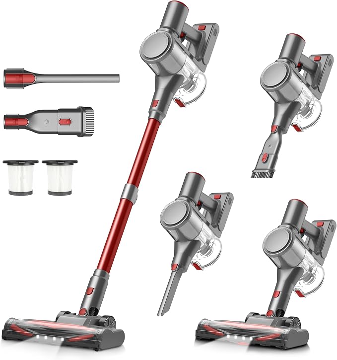 Zefiro Cordless Vacuum Cleaner for Home, 450W /40Kpa 50Mins Stick Vacuum by Zefiro