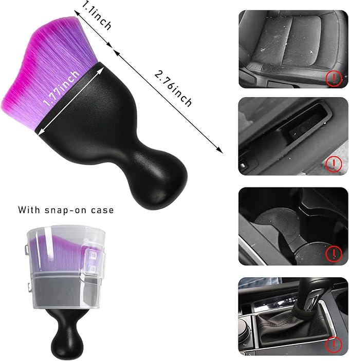 Car Interior Dust Brush, Soft Scratch Free Auto Detailing Brushes, Universal - Image 2