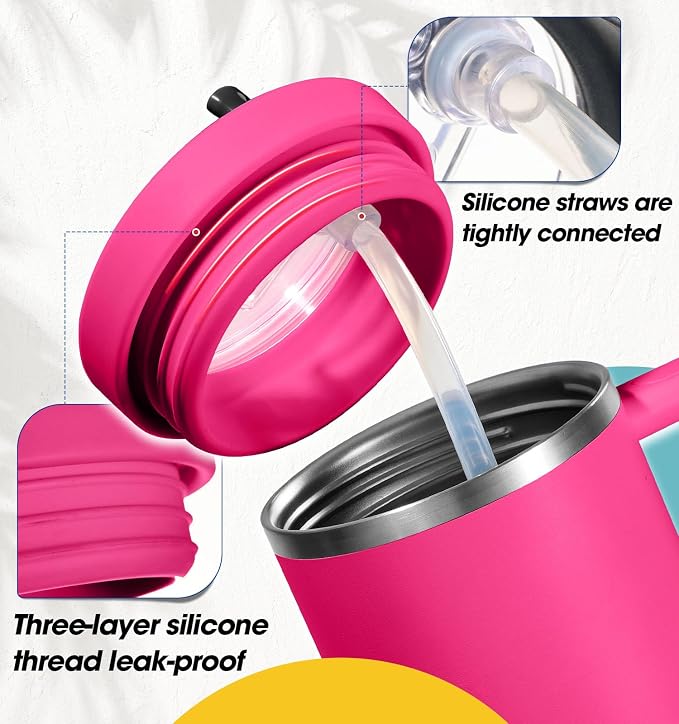 30oz Flip Straw Leak Proof Lid for Stanley Quencher, 30 oz Tumbler Lid - Image 3