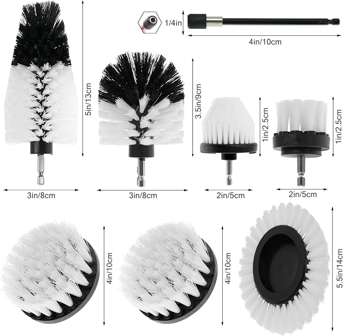 8 Pcs Drill Brush Attachment Set, Power Cleaning Scrub Brush Kit - Image 2