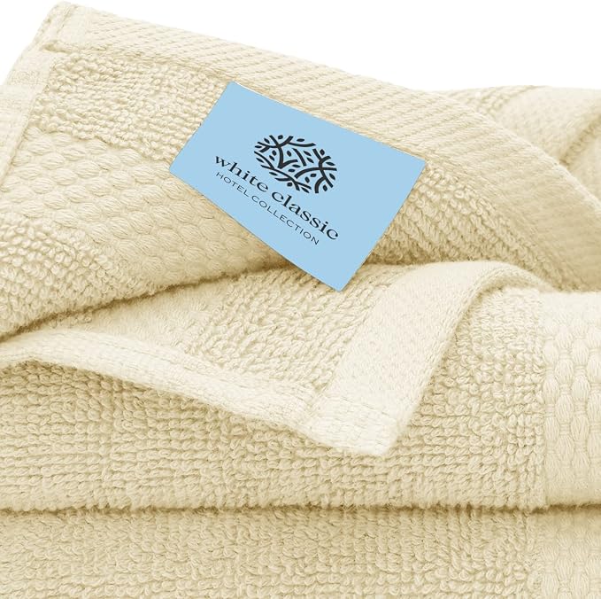 White Classic Luxury Cotton Washcloths 13x13 Inch - Image 5