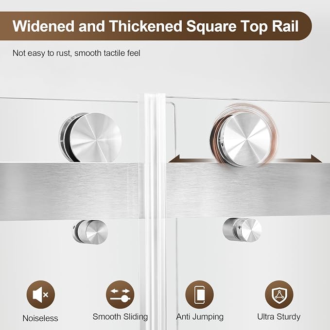 Paris Shower Door, Bathroom Shower Door, Brushed Nickel - Image 2