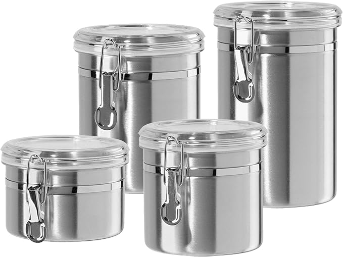 Oggi Stainless Steel Kitchen Canister 152oz + Oggi Stainless Steel 4 pc Food - Image 5