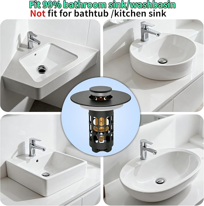 Sink Stopper Bathroom Drain, Universal Bathroom Sink Drain Strainer - Image 5