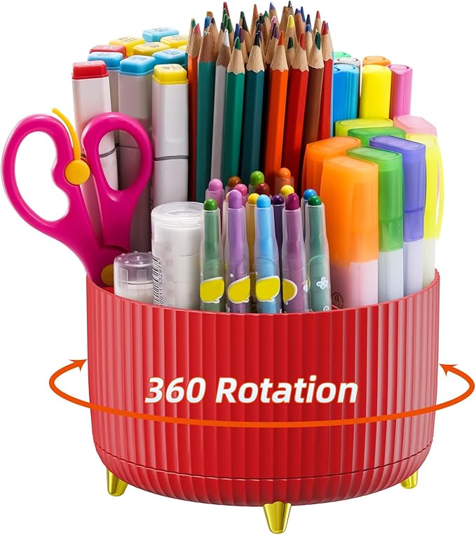 Marbrasse Desk Organizer, 360-Degree Rotating Pen Holder by Marbrasse