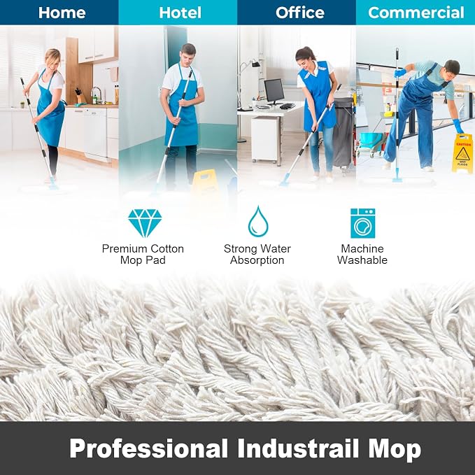 36” Commercial Dust Mop for Floor Cleaning, Industrial Dry Mop - Image 4