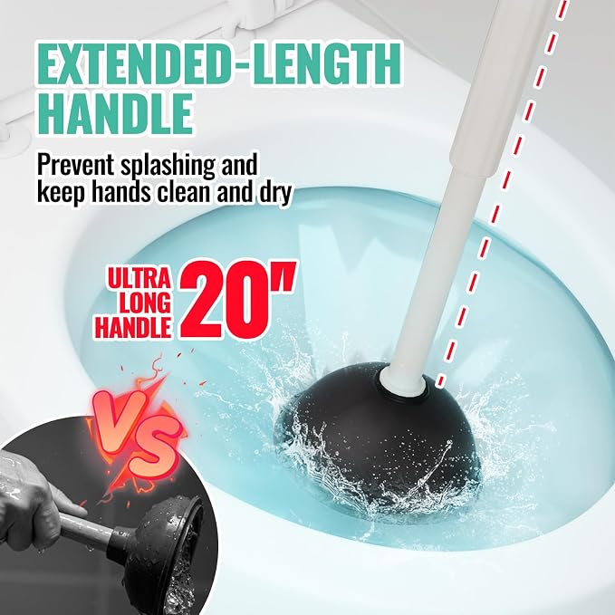 2PACK 4 in 1 Toilet Brush and Plunger Set - Image 2