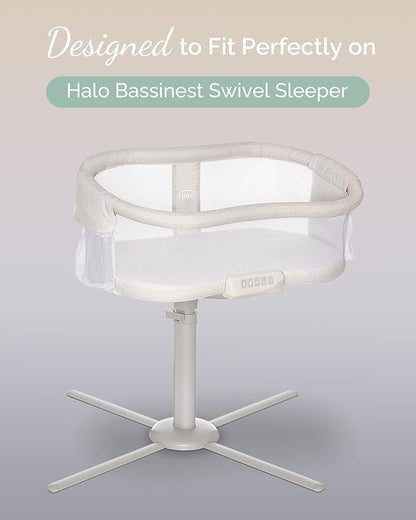 Bassinet Fitted Sheets Compatible with Halo Bassinest Swivel Sleeper Mattress - Buttery Soft, Silky Comfort, Premium Stretchy Jersey Knit Bassinet Sheets - Pale Pink + Lavendar + Cloud, 3 Pack
