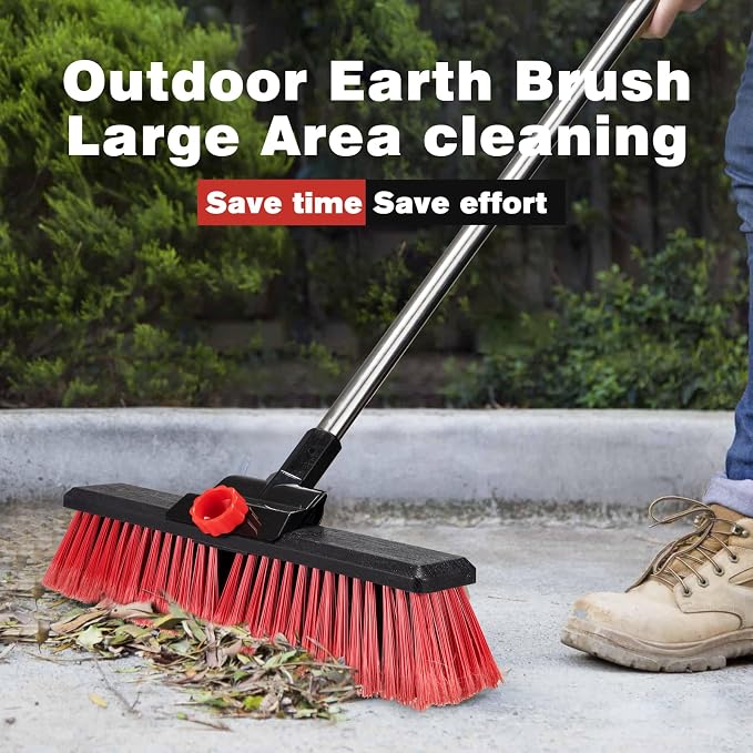 16.5" Outdoor Broom for Floor Cleaning Heavy Duty Push Broom - Image 8
