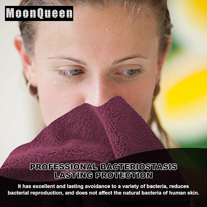 MOONQUEEN Microfiber Facial Cloths Fast Drying Washcloth 12 Pack - Image 5