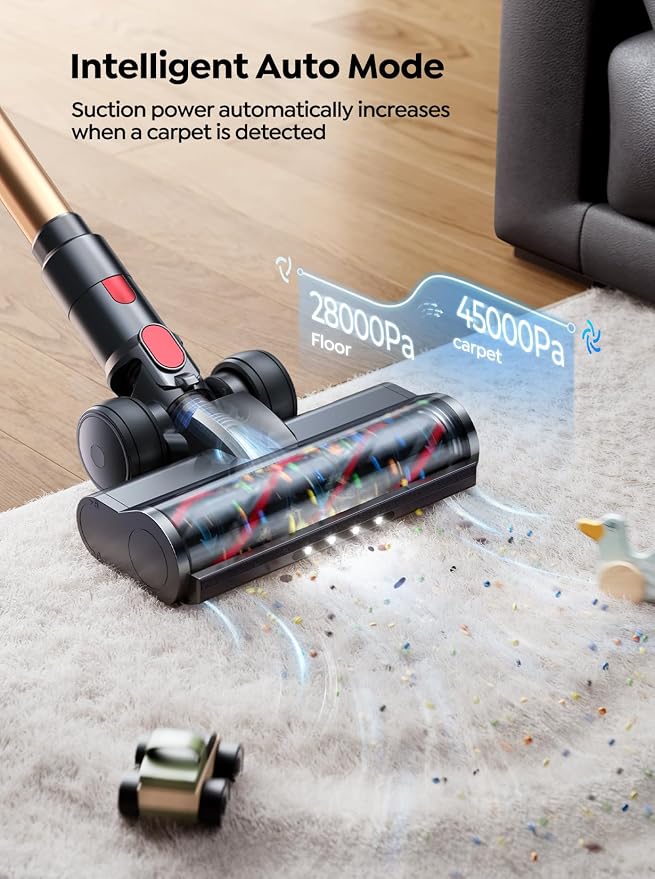 Cordless Vacuum Cleaner, 650W 55KPA 70 Mins Runtime Self-Standing Vacuum - Image 6