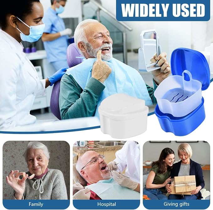 2 Pack Denture Bath Case Cup Box Holder Storage Container - Image 6