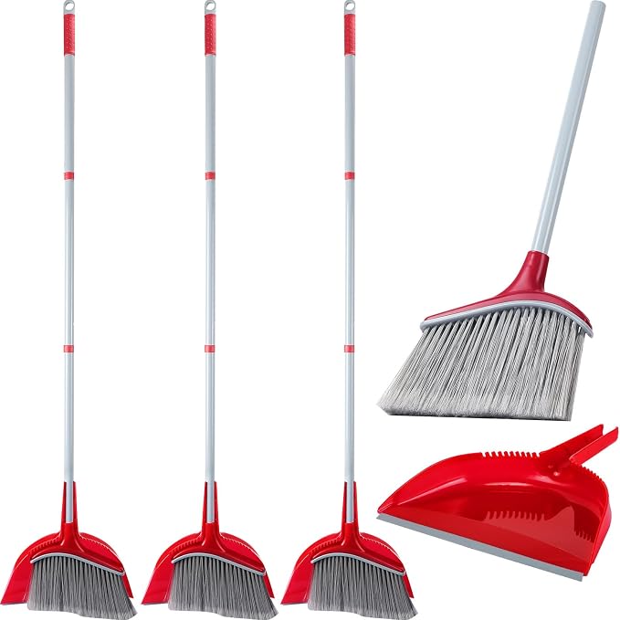 Meanplan 2 Pcs Angle Broom and Dustpan Combo Set by Meanplan