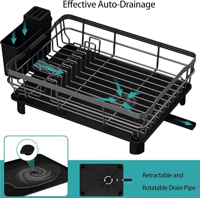 Dish Drying Rack, Space Saving & Durable, Rust-Proof Large 2 Tier Stainless - Image 2