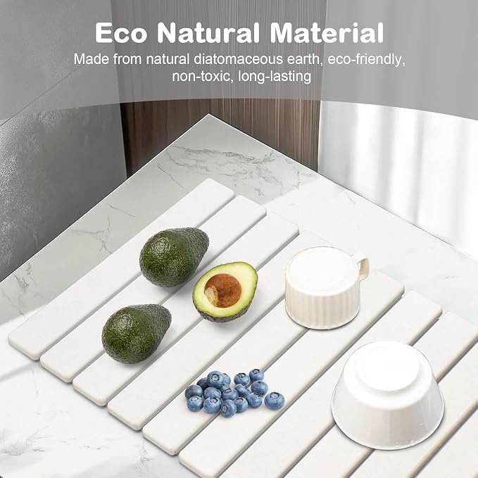 Large Stone Dish Drying Mat for Kitchen Counter, Super Absorbable Diatomaceous - Image 5