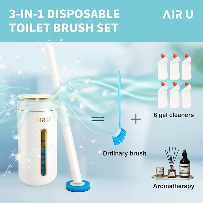 AIR U+ Disposable Toilet Brush, Toilet Bowl Cleaning System - Image 3