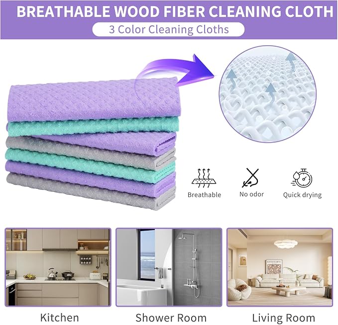 Swedish Dishcloths for Kitchen 5 Pack – Super Absorbent, Eco-Friendly Reusable - Image 3