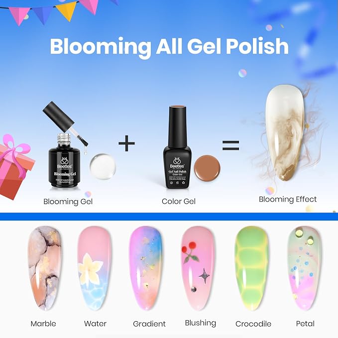 Beetles Blooming Gel Nail Polish 15ml, Flower & Aura Nail Art, Soak Off UV LED - Image 3
