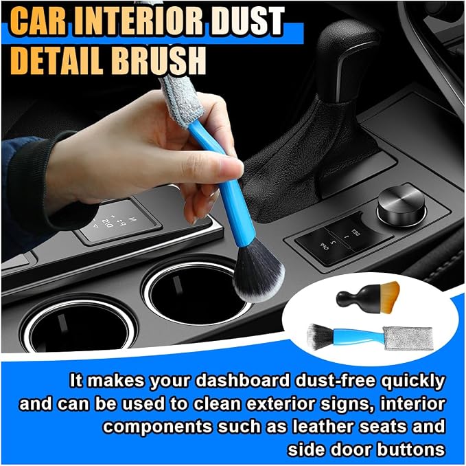 4PCS Car Interior Dust Brush, Soft Bristles Cleaning Brush Car Detailing Brush - Image 4
