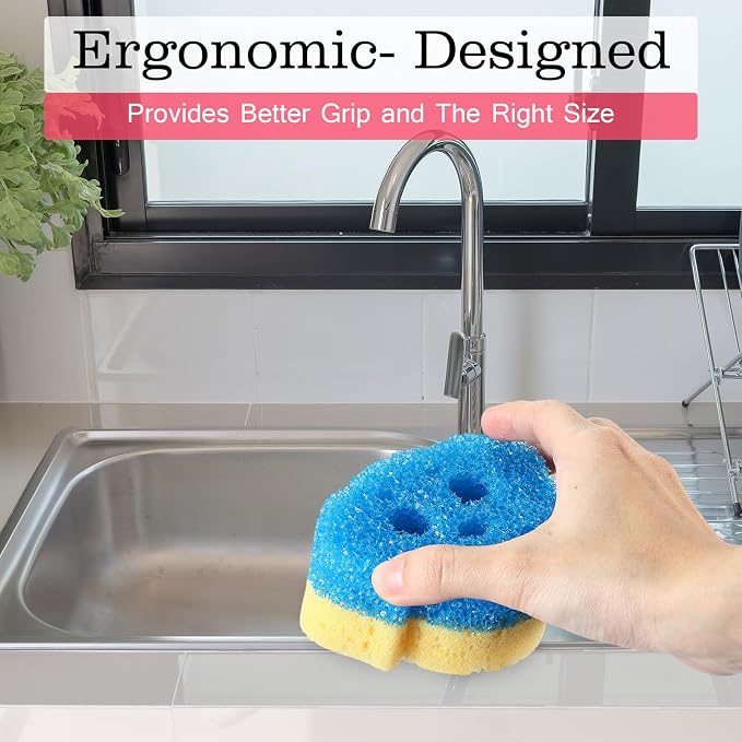 6 Pcs Dog Dual Sided Scrub Sponge Cleaning Sponges Cute Temperature Sensitive - Image 6