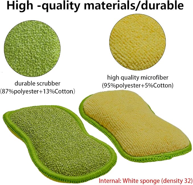 Multi-Purpose Scrub Sponges for Kitchen by SmilePowo Non-Scratch Microfiber - Image 5