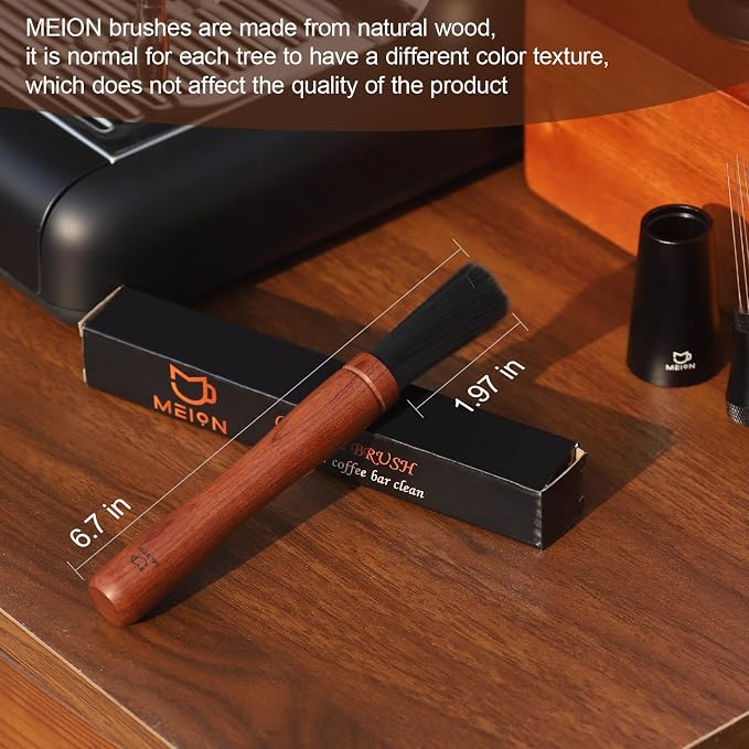 MEION Coffee Grinder Brush, Espresso Brush Tool, Mahogany Coffee Cleaning Brush - Image 5