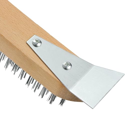MAXMAN Stainless Steel Wire Scratch Brush, 12 Inch Wooden Handle Wire Brush - Image 5
