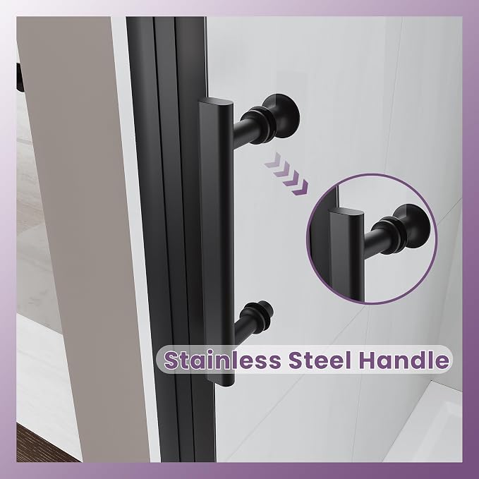 Glass Shower Door 29.5-31" W x 72" H, UCALAFEE Frameless Pivot Shower Door - Image 7