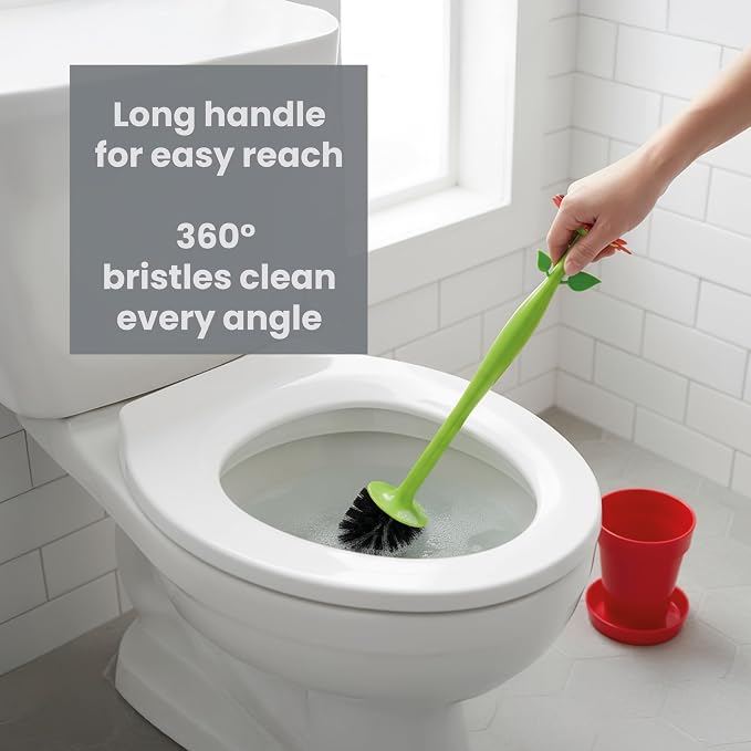 Vigar Flower Power Toilet Brush and Holder Set, Toilet Bowl Cleaner - Image 6