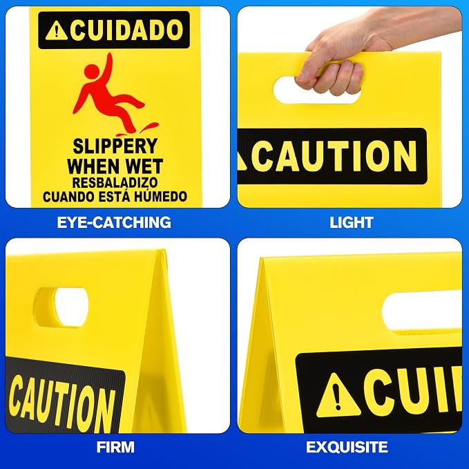 MATTHEW CLEANING 19'' 2 Pack, Industrial Wet Floor Sign 2-Sided Durable - Image 3