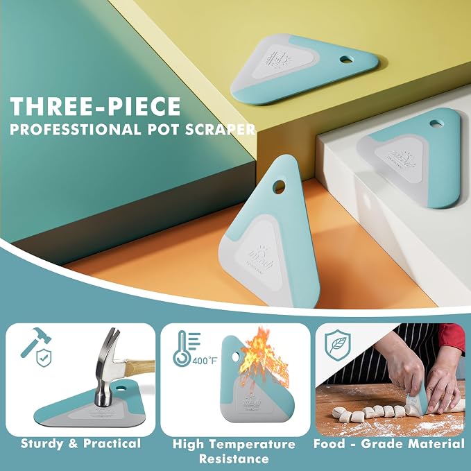 Food Scraper, 2-in-1 Pot and Pan Dish Scraper, Nylon and Silicone, Kitchen - Image 5
