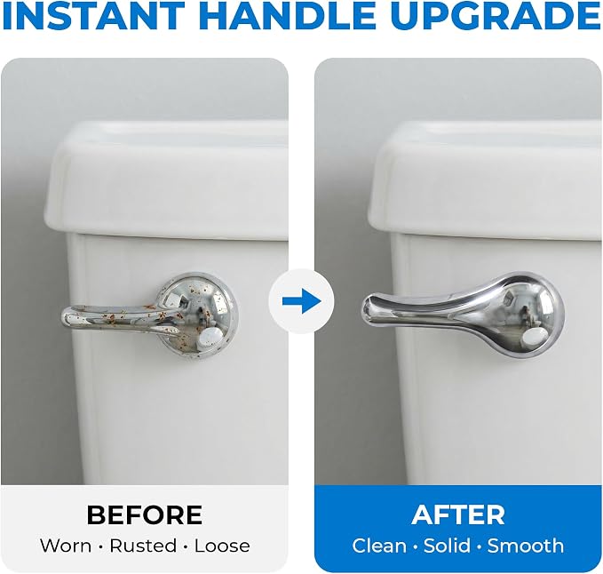 Qualihome Toilet Handle Lever Flush Replacement, Front Mount, Universal Fitting - Image 5