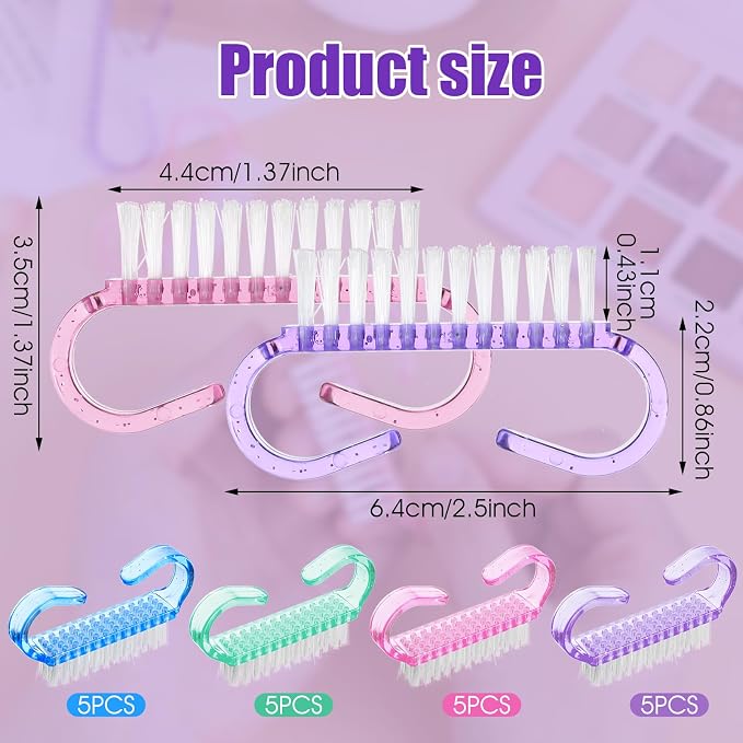 20Pcs Nail Cleaning Brush, Nylon Nail Cleaning Brush, Handle Grip Nail Brush - Image 2