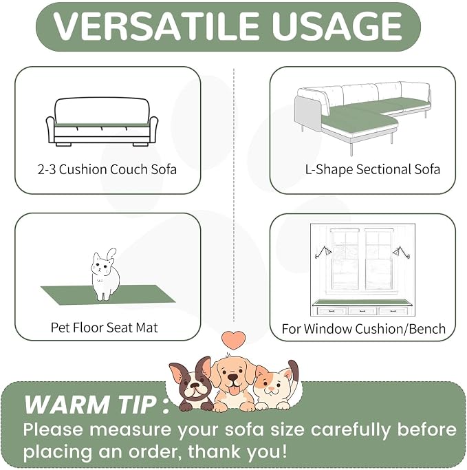 OTOB Couch Covers for 3 Cushion Sofa Pet Friendly, Plush Fuzzy Non Slip Sofa - Image 6