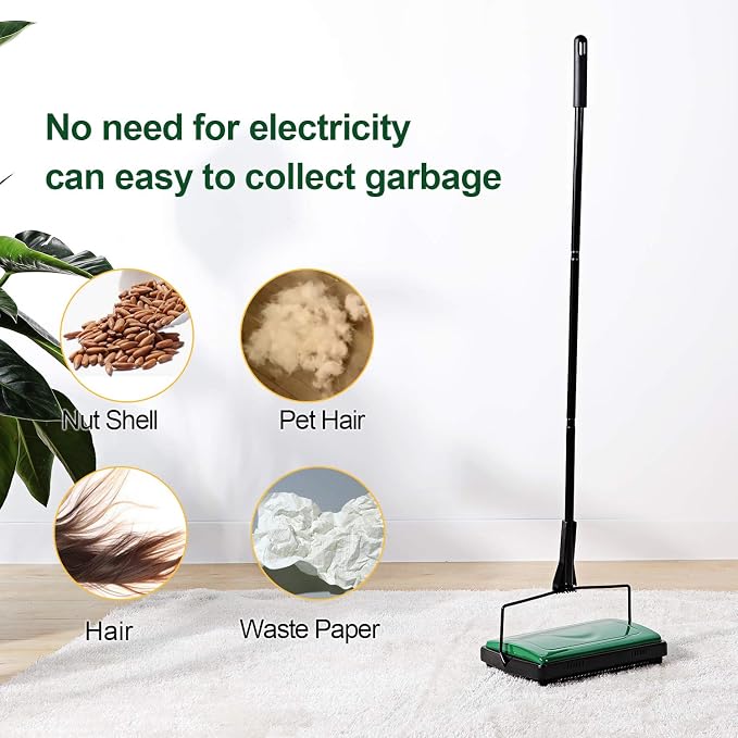 Yocada Carpet Sweeper Cleaner for Home Office Low Carpets Rugs Undercoat - Image 7