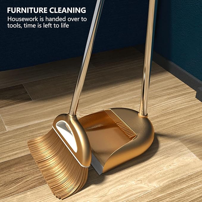 Broom and Dustpan Set, Broom and Dustpan Combo Set, Long Handle Broom - Image 2