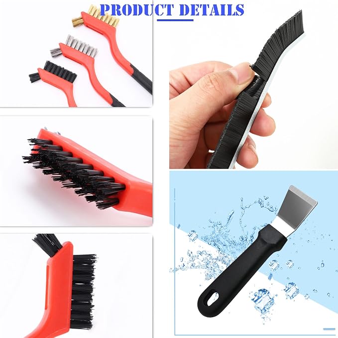 7 Pcs Hard Bristle Crevice Cleaning Brush Kitchen Stove Cleaning Brush Scraper - Image 6