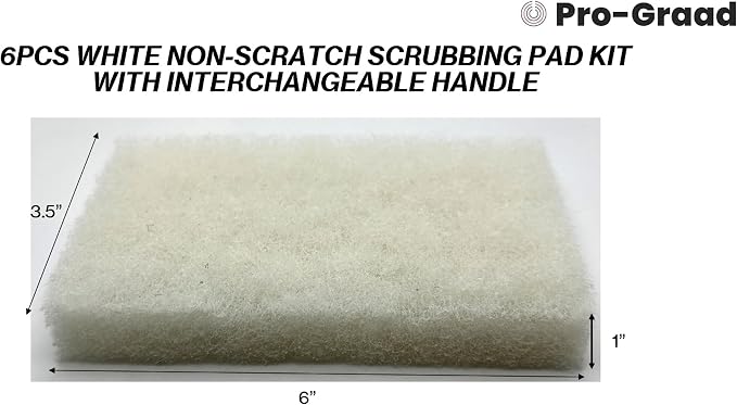 Handled Bath Scrubber 6 Piece Heavy Duty Cleaning Scrub Sponge Brush Bathroom - Image 2