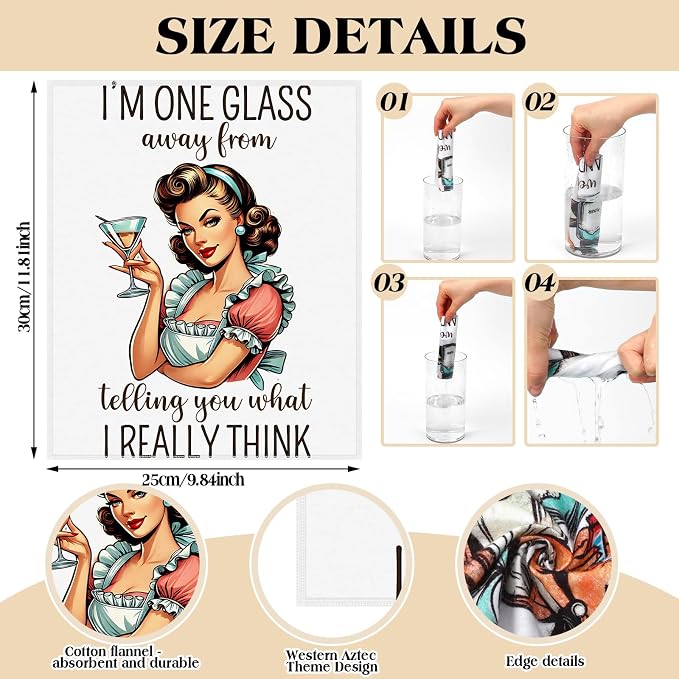 36 Pack Funny Style Reusable Cleaning Cloths Washable Cotton Kitchen Towels - Image 4