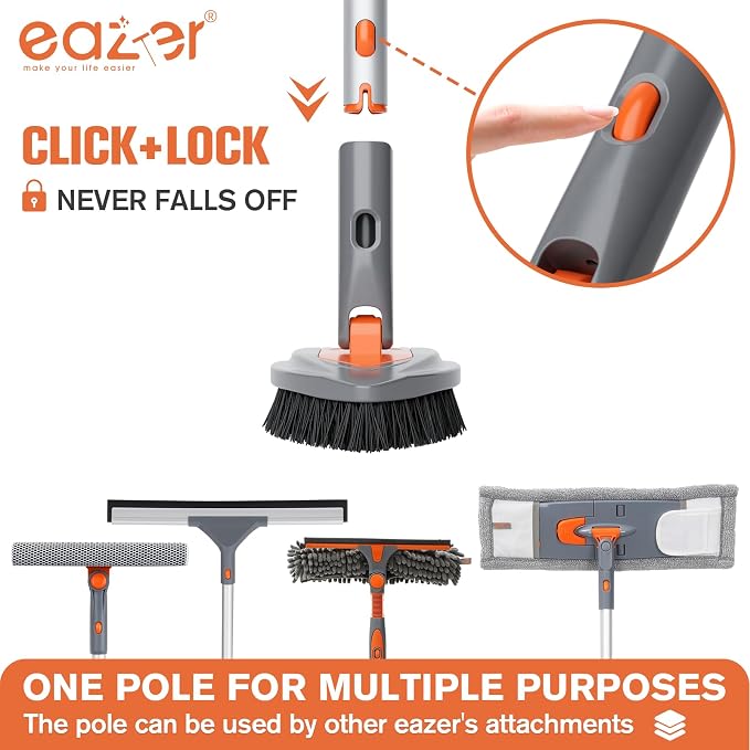 Eazer 4-in-1 Long-Handled Tub Scrubber-Versatile Bathroom Cleaning Brush - Image 6