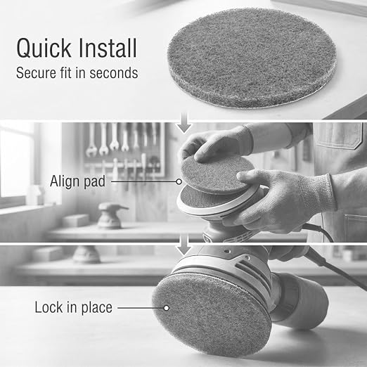 4 Inch 800 Grit Drill Brush Scrubber Scouring Pads, Random Orbital Sander - Image 5