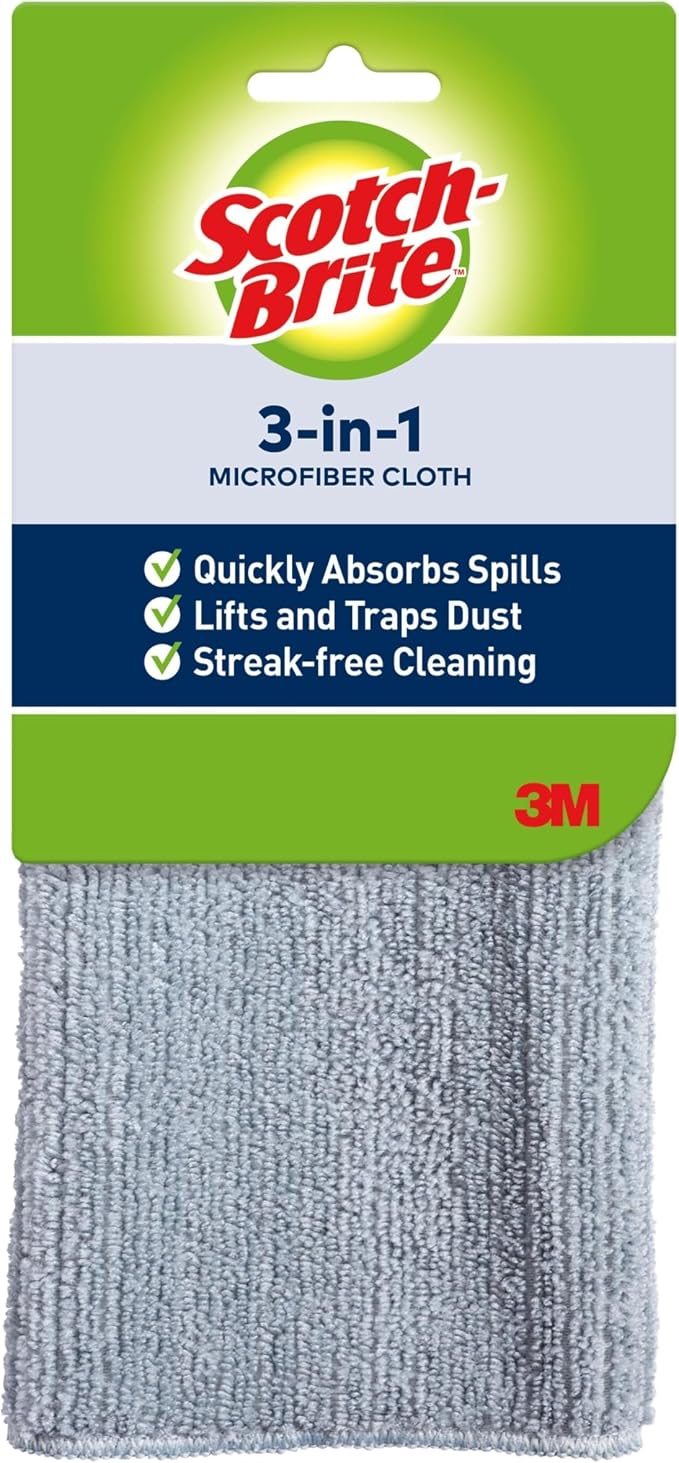 Scotch-Brite 3-in-1 Microfiber Kitchen Cloth, Streak-Free Cleaning, 1 Cloth by Scotch-Brite