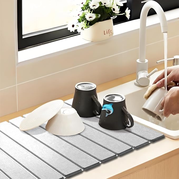 Stone Dish Drying Mat For Kitchen & Bathroom - Image 9