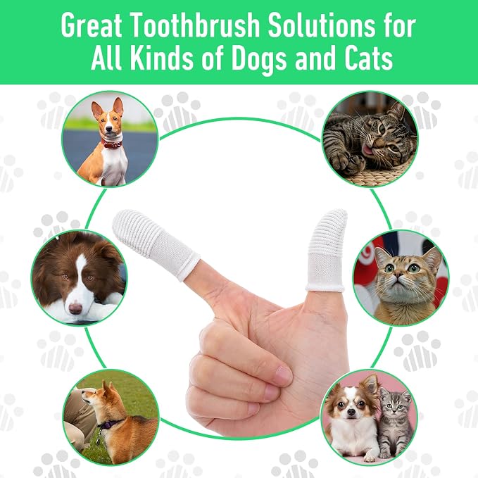 YUIANLB 50 Pcs Pet Dental Care Kit Finger Toothbrush Oral Cleaning Wipes Soft - Image 7